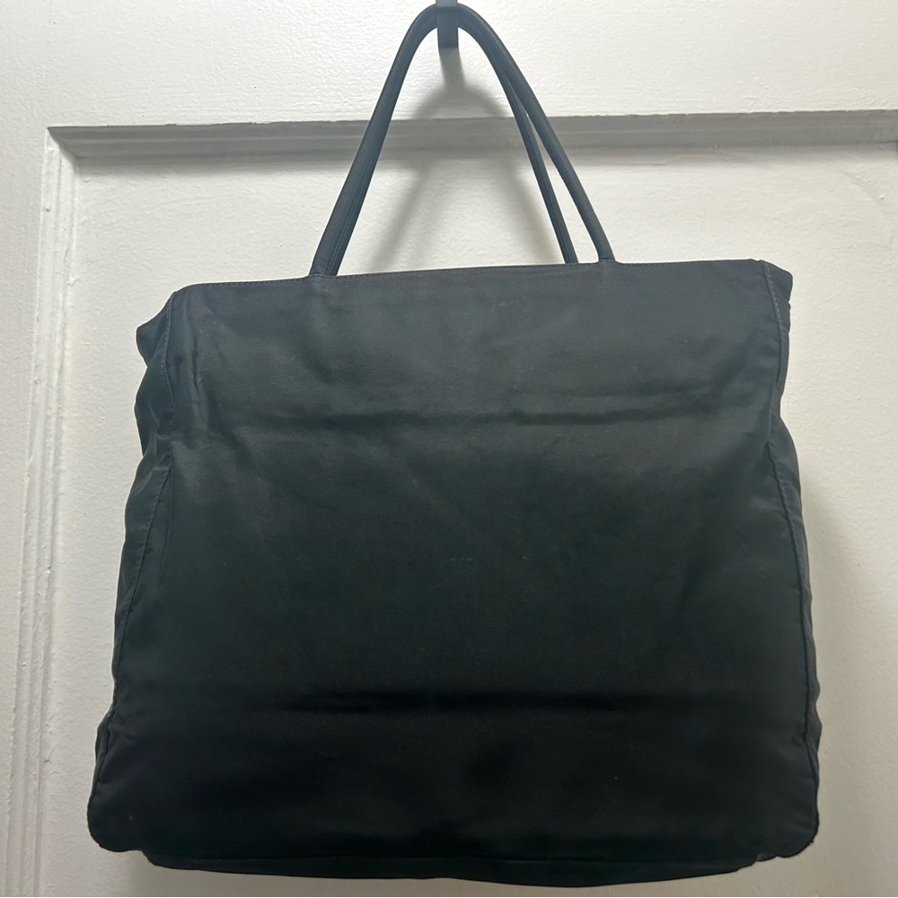 Prada Black Nylon Tote Bag with Logo Detail EUC - Picture 2 of 16